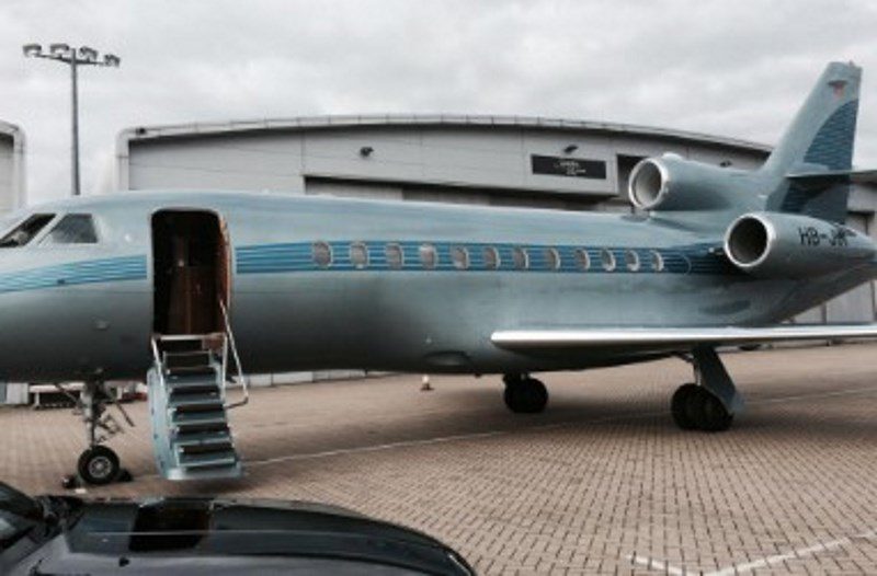Close protection service private jet with passenger needing personal security guard