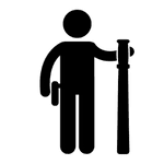 Static security guard stationed in one position icon