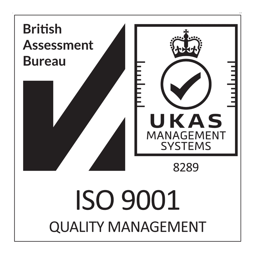 black iso 9001 quality management logo